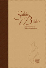 Load image into Gallery viewer, Louis Segond Bible Geneva Edition commentaries by John MacArthur - Soft brown & beige