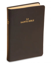 Load image into Gallery viewer, Bible Darby cuir - Cuir Noir, sans rebord, tranche dorée