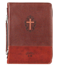 Charger l'image dans la galerie, Bible Cover - LARGE - Two-Tone Brown, Faux Leather