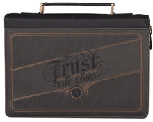 Load image into Gallery viewer, Bible Cover - LARGE - Charcoal, Faux Leather