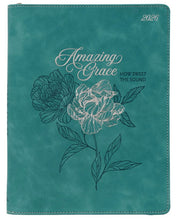 Load image into Gallery viewer, 2026 - 18 Month Planner, Teal Faux Leather with zipper