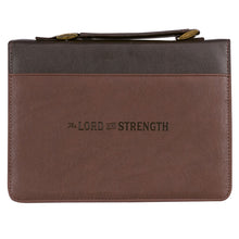 Load image into Gallery viewer, The LORD is My Strength Brown Bible Cover - Exodus 15:2 (Medium) (Bible Cover)