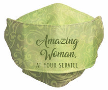 Load image into Gallery viewer, Amazing woman at your service - Face Mask (light green)
