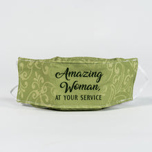 Load image into Gallery viewer, Amazing woman at your service - Face Mask (light green)