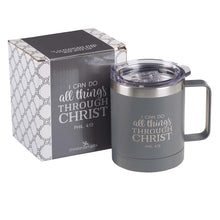 Charger l'image dans la galerie, I Can Do All Things Gray Camp Style Stainless Steel Mug