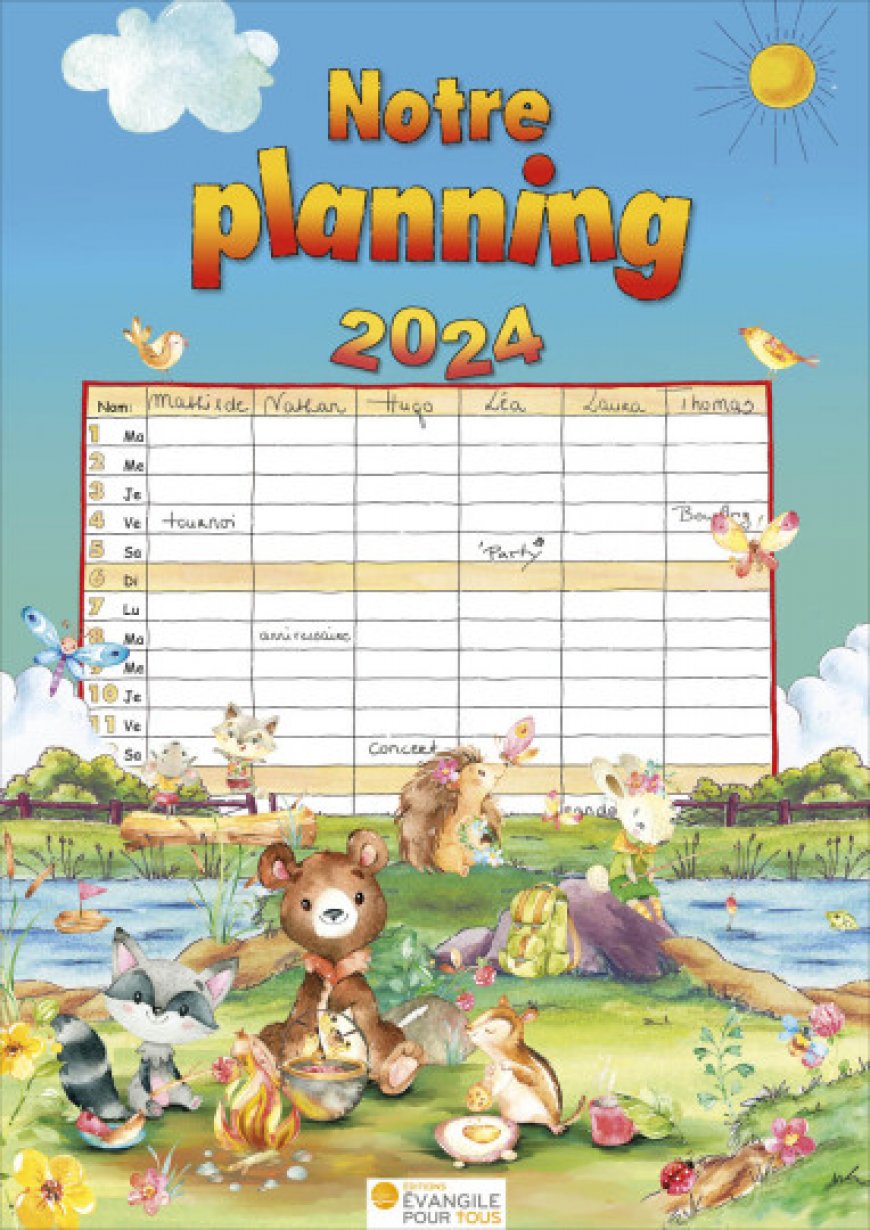 Calendrier Notre planning 2024