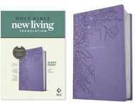 NLT Giant Print Filament Bible - Lavender Floral - red letter