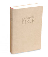 Bible Darby Beige - Similicuir beige clair, souple, tranche blanche