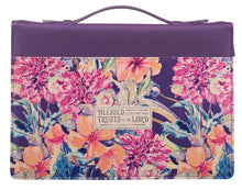 Charger l&#39;image dans la galerie, Bible Cover - LARGE - Purple Floral, Faux Leather
