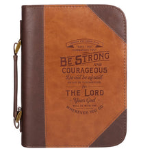 Charger l&#39;image dans la galerie, Bible Cover - LARGE - Two-tone Toffee and Chocolate Brown, Faux Leather
