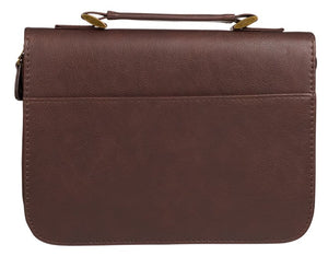 Bible Cover - LARGE - Two-tone Toffee and Chocolate Brown, Faux Leather