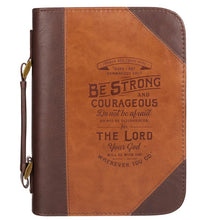 Charger l&#39;image dans la galerie, Bible Cover - X-LARGE - Two-tone Toffee and Chocolate Brown, Faux Leather
