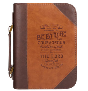 Bible Cover - X-LARGE - Two-tone Toffee and Chocolate Brown, Faux Leather