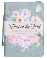 Charger l&#39;image dans la galerie, Bible Cover - LARGE - Pearlescent Pewter Floral
