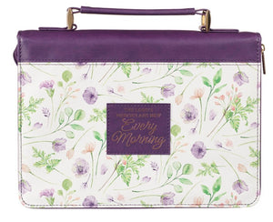 Bible Cover - MEDIUM - Purple Floral, Faux Leather