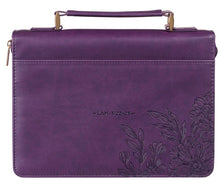 Charger l&#39;image dans la galerie, Bible Cover - MEDIUM - Purple Floral, Faux Leather
