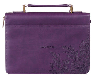 Bible Cover - MEDIUM - Purple Floral, Faux Leather
