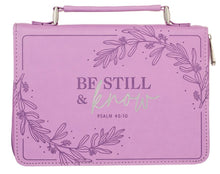 Charger l&#39;image dans la galerie, Bible Cover - MEDIUM - Purple Laurel, Faux Leather
