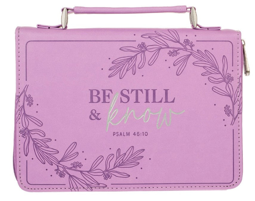 Bible Cover - MEDIUM - Purple Laurel, Faux Leather