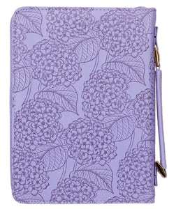 Bible Cover - MEDIUM - Hydrangea Lavender, Faux Leather