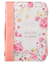 Charger l&#39;image dans la galerie, Bible Cover - MEDIUM - Peach Floral, Faux Leather
