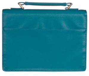 Bible Cover - MEDIUM - Teal Paisley, Faux Leather
