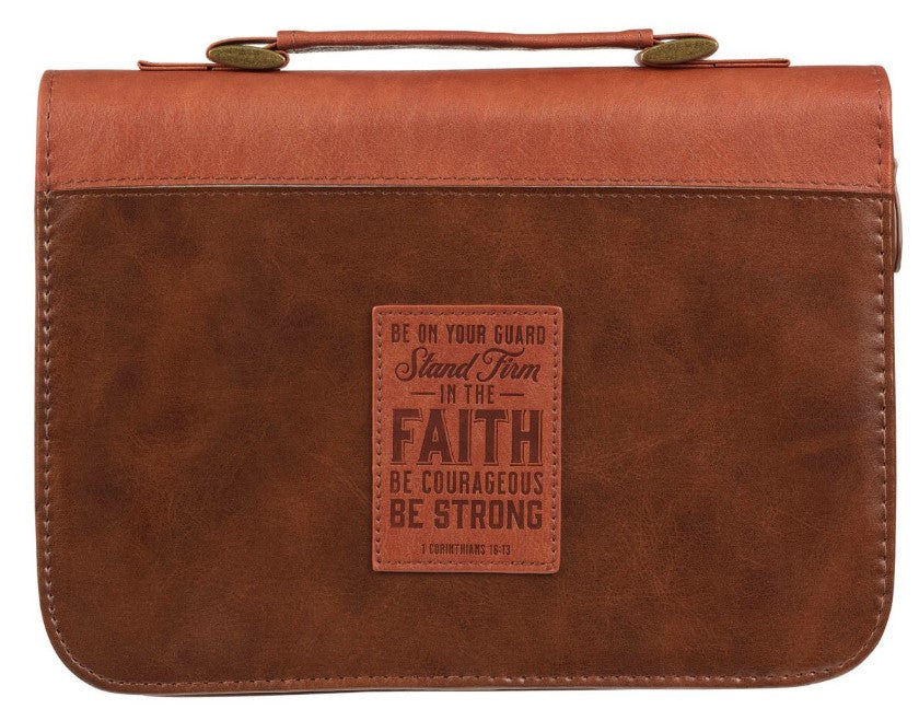 Bible Cover - MEDIUM - Two-tone Brown, Faux Leather