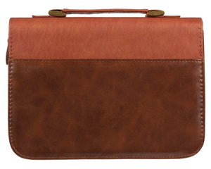 Bible Cover - MEDIUM - Two-tone Brown, Faux Leather