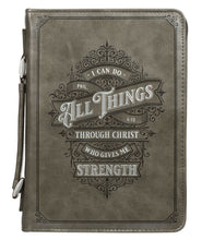 Charger l&#39;image dans la galerie, Bible Cover - LARGE - Gray, Faux Leather
