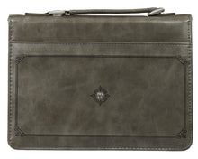 Charger l&#39;image dans la galerie, Bible Cover - LARGE - Gray, Faux Leather
