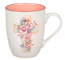 Charger l&#39;image dans la galerie, Mug - Pink Floral Cross Ceramic
