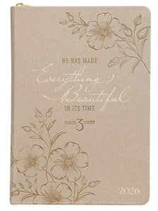 2026 - 12 Month Planner, Gold Faux Leather with zipper