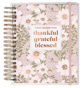 2026 - 18 Month Planner with elastic closure - Thankful Grateful Blessed