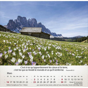 CALENDRIER DE BUREAU 2025 - Montagnes