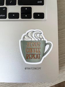 Sticker - Jesus, coffee, repeat