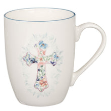 Charger l&#39;image dans la galerie, Mug - Blue Floral Cross Ceramic
