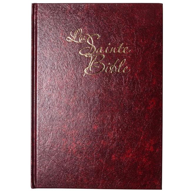 Bible gros caractere, rigid rouge vin, parole de Jésus en rouge - Louis Segond 1910