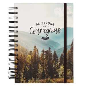 Be Strong and Courageous Wirebound Journal with Elastic Closure