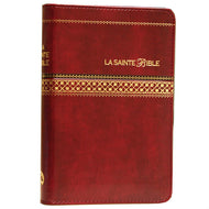 Louis Segond Bible 1910 - Burgundy faux leather Zip tab