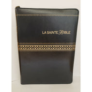 Bible Louis Segond 1910 - Medium black character with tab and zipper