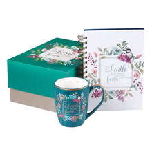 Load image into Gallery viewer, Let Your Faith Be Bigger Than Your Fear Journal and Mug Boxed Gift Set
