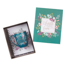 Load image into Gallery viewer, Let Your Faith Be Bigger Than Your Fear Journal and Mug Boxed Gift Set
